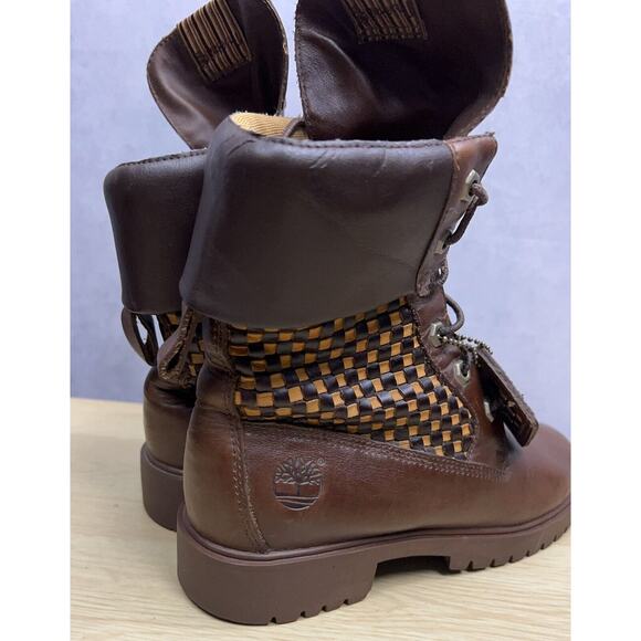 Vintage Timberland Checkers Pattern Women’s Boots Leather Size 6M 173281926 - Picture 5 of 10